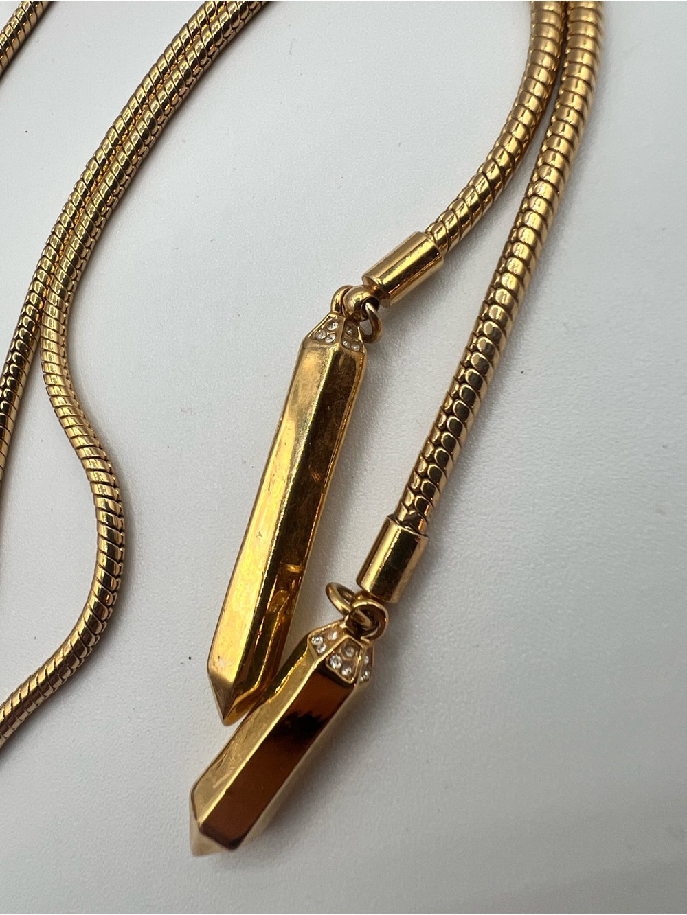 Gold pull-string necklace - Picture 4 of 6